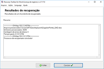 Visualizando o resultado da exportacao das informacoes