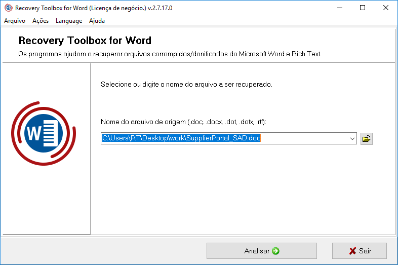 como reparar o texto de um documento danificado