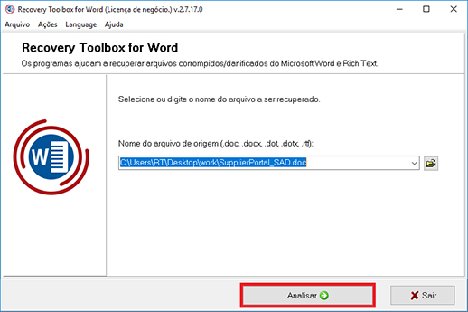 analisar documentos word