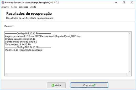 como abrir um arquivo de word recuperado