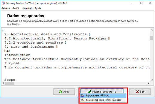 como usar recuperação dados para word reparar doc word